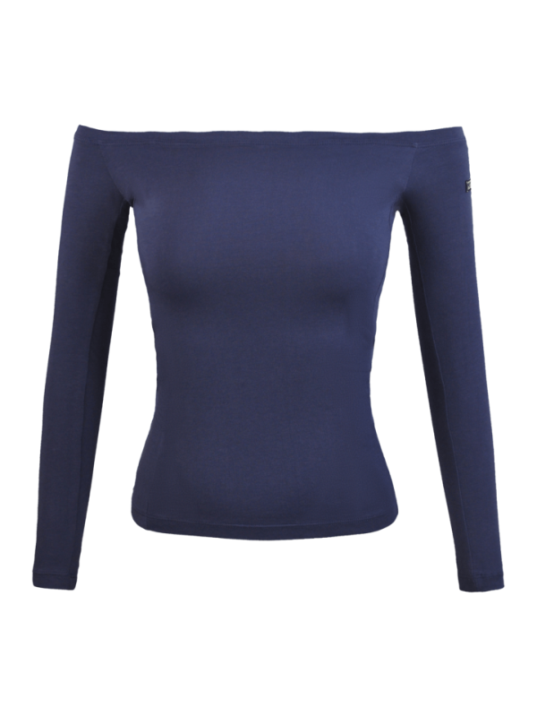 KSLPXTW005 1 3 Pullover Damen aus Bambus mit U-Boot-Kragen