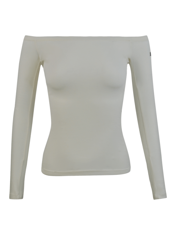 KSLPXTW005 1 4 Pullover Damen aus Bambus mit U-Boot-Kragen