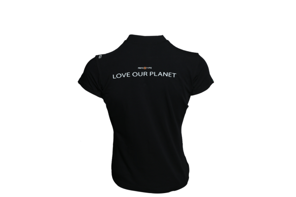 t shirt in Bambù con Collettto alla Coreana Donna Our Planet