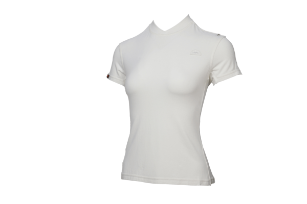 T shirt in Bambù con Colletto alla Coreana Donna
