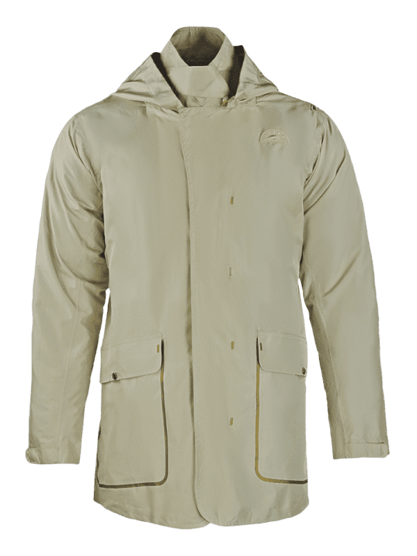 Man Silk Rain Coat with Hood and Belt