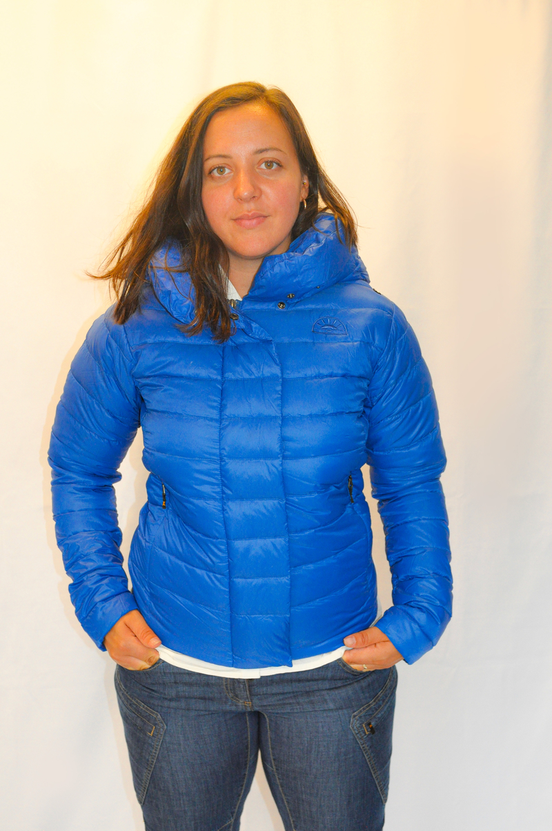 Women's Hooded Ripstop Puffer Jacket in Dark Oak Grid