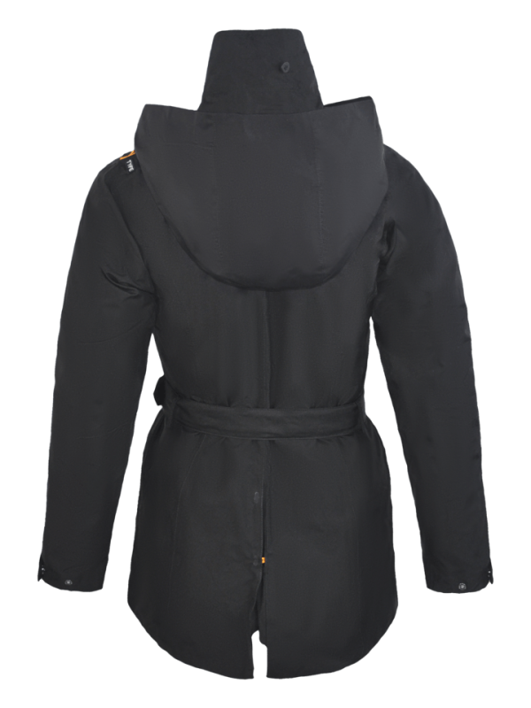 WJKPXTW012 217 Trenchcoat Damen aus Seide mit Kapuze