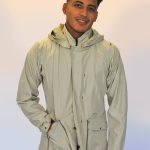 Man Silk Rain Coat with Hood and Belt