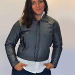 Woman Cropped Silver Down jacket