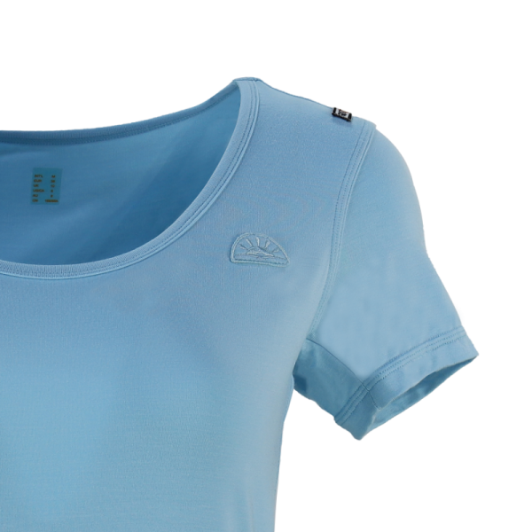 KTSPXTW017 AZZURRO 6 Damen T Shirt aus Bambus mit rundem Kragen