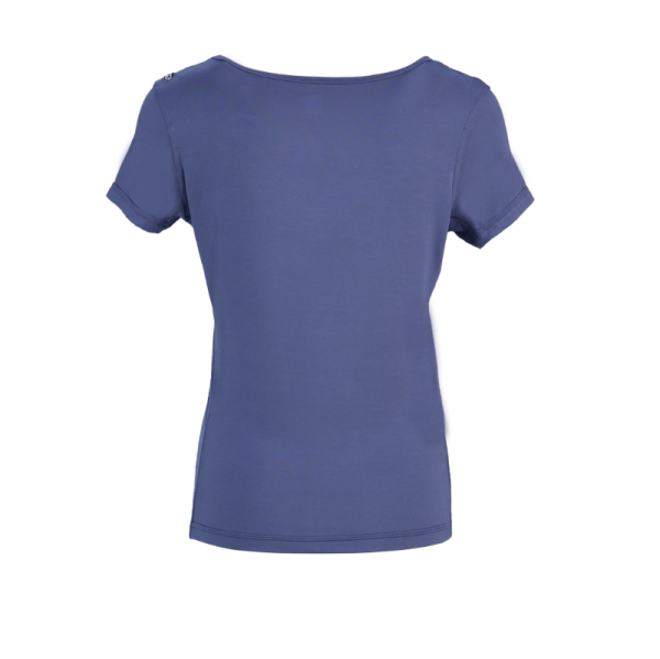 KTSPXTW017 BLU 1 Damen T Shirt aus Bambus mit rundem Kragen