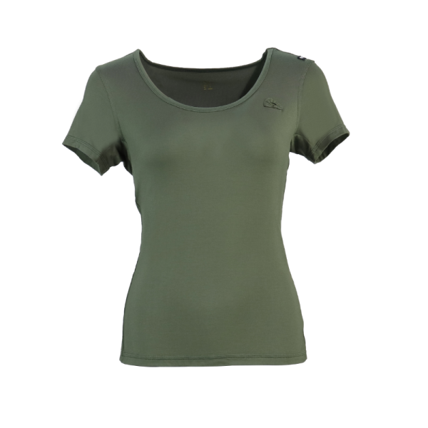 KTSPXTW017 VERDE 1 Woman Bamboo T-Shirt - Low Round Neck