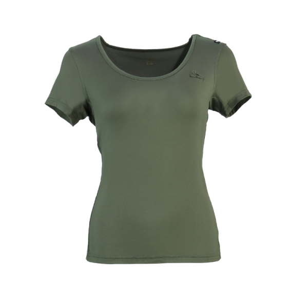 KTSPXTW017 VERDE 1 Damen T Shirt aus Bambus mit rundem Kragen