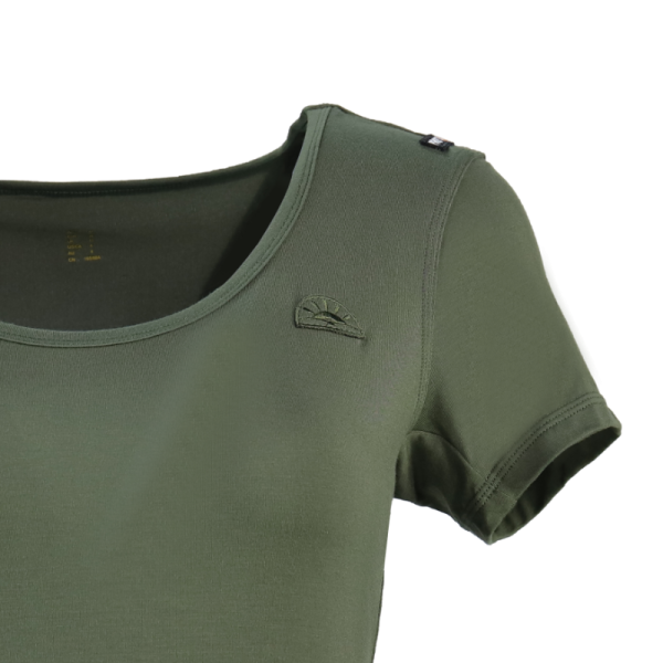 KTSPXTW017 VERDE 2 Damen T Shirt aus Bambus mit rundem Kragen