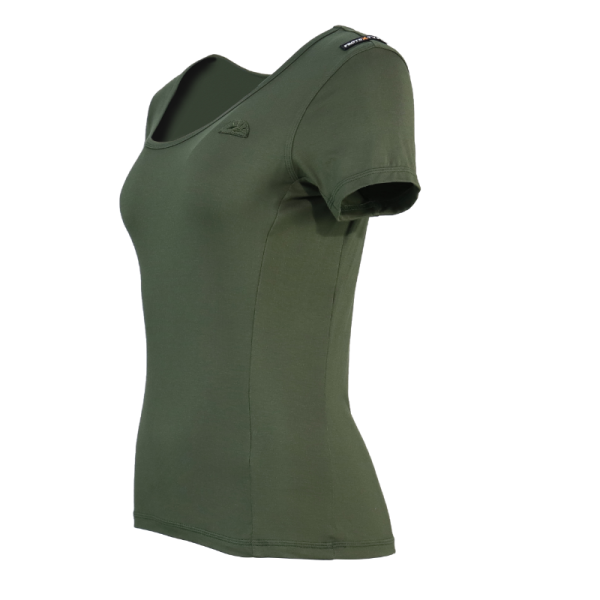 KTSPXTW017 VERDE 3 Damen T Shirt aus Bambus mit rundem Kragen