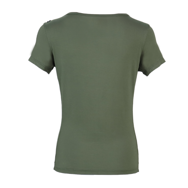 KTSPXTW017 VERDE 6 Damen T Shirt aus Bambus mit rundem Kragen