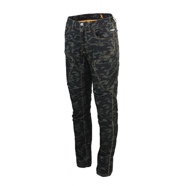 BLUE CAMOUFLAGE 7-POCKET ORGANIC COTTON JEANS