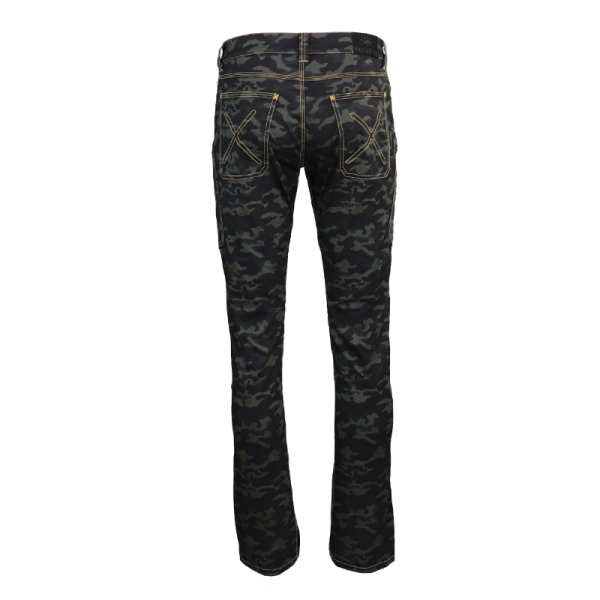 WPTPXTM024 W800 3 Blue Camouflage 7 Pockets Organic Cotton Jeans