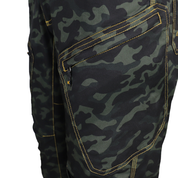 WPTPXTM024 W800 6 Blaue Camouflage Hose Jeans aus Bio-Baumwolle mit 7 Taschen