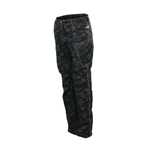 WPTPXTW015 2 Women's Organic Jeans 7 Pockets Camouflage Blue