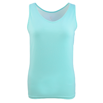 Light-green tank top with built-in bra (1)