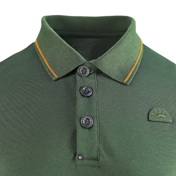 women's forest green bamboo polo shirt (2)