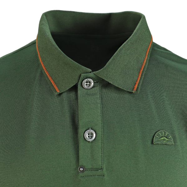 Waldgrünes Bambus-Poloshirt für Herren (4)