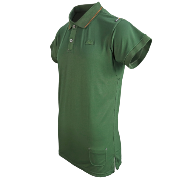 Waldgrünes Bambus-Poloshirt für Herren (6)